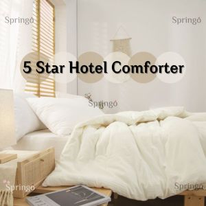 SPRINGO Premium Full 100 Cotton Quilt Set Floral Fitted Bedsheet 1200 Thread Count Comfortable 4in1 Queen King BBJ