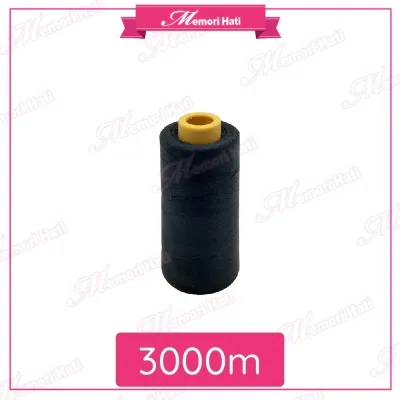 3000m & 400g White & Black Spun Polyester Threads Benang Jahit Putih & Hitam