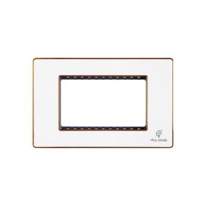Mặt Ổ Cắm Công Tắc Điện vỏ PC Trắng Viền mạ vàng VinaHouse – Bền Đẹp – Dễ Lắp Đặt An Toàn Điện