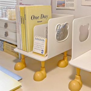 MUNCHX Multi-layer Book Stand Divide Design hollow Bear Book Organizer Creative Desktop Bookshelf Student