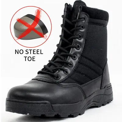 2025 New Mens Outdoor Boots Safety Shoes Black Casual Steel Toe Motorcycle Boots Cowboy Martin Boots Comfortable Footwear