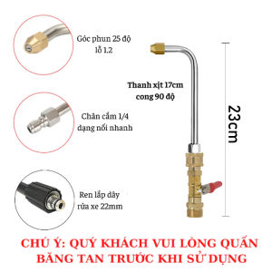 Cần xịt rửa máy lạnh cong – Khớp nối 1/4 inch thiết kế uốn cong linh hoạt dễ lắp vào dàn nóng/lạnh để tự vệ sinh tại nhà