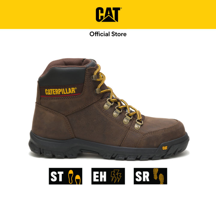 Caterpillar Men s Outline Steel Toe Work Boots Seal Brown P90803 Safety Shoes Lazada Singapore