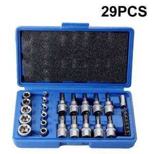 Tool-Hive - Bộ Khẩu Tuýp E & Đầu Lục Giác Hoa Thị 34 Chi Tiết Chất Lượng Cao & Đa Dạng
