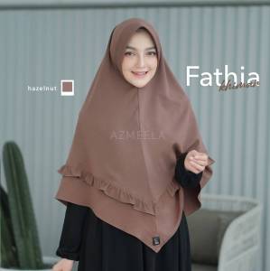 Azmeela Fathia Khimar Instant Aksen Renda Cantik dan Syari
