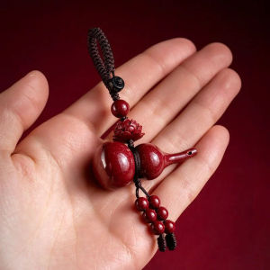 已开光 招财 钥匙扣 Fortune and Prosperity Pendant Mens and Womens Wealth-attracting Fortune-changing Amulet for Safety and Prosperity of The Home红砂纱沙葫芦钱袋子挂件葫卢手链手串朱砂福袋吊坠钥匙扣本命年