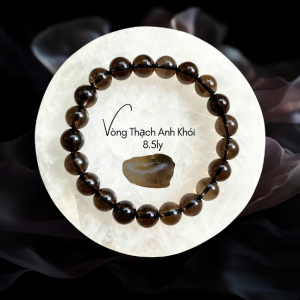Vòng tay đá thạch anh khói phong thủy tự nhiên - 8mm 10mm 12mm 14mm - Tặng kèm viên thạch anh thô