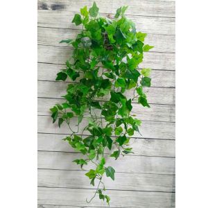 Giỏ treo lá giả cắm sẵn treo tường lá xanh lá nho lá rùa..VI169 ( giỏ thép dài 85 cm) hoa giả trang trí