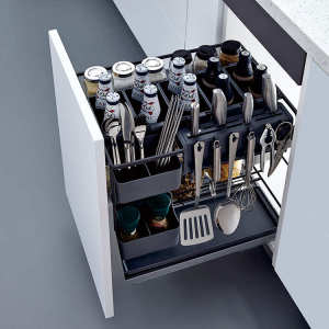 Pullout Tray Basket for Modular Cabinet Kitchen Accessories Pullout Pantry Basket for Kitchen Cabinet 400mm