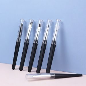 JON09 Portable Makeup Accessories with Dust Cover Lip Brush Makeup Tool Eyebrows Eyelashes Brush Eyeliner Brush