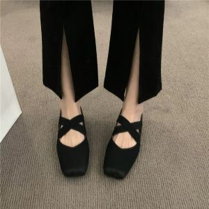 Giày đơn vintage giày Mary Jane giày miệng nông giày ballet giày đế mềm giày phẳng nữ giày nữ cỡ lớn