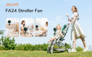 JISULIFE Baby-Friendly Stroller Mini Fan Flexible Tripod 360° Rotatable Clip-on Design 4000mAh USB Rechargeable Babies Crib Cot Fans Suitable for Indoor Outdoor Handheld Desk Bike Treadmill Camping Tent