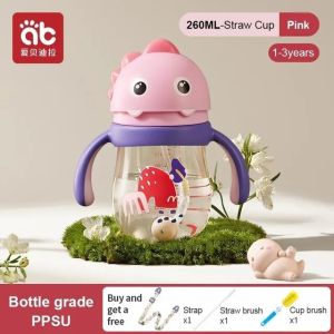 AIBEDILA Baby Drinking Cup Baby Glass Cups Kids Cup With Straw Water Bottles for Kids Childrens Water Bottle Items Mother Solid