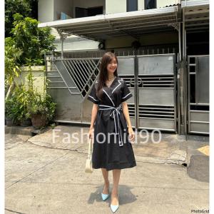 ENDLESS LIST DRESS KATUN POPLIN PREMIUM / DRESS KOMBINASI TERBARU 2564