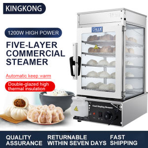 Forest Commercial Electric Steaming Cabinet Fully Automatic Steaming Charter Machine Steamed Steamed Bun and Dim Sum Steamer Desktop Steamer Steamer Convenience Store Warmer Display Cabinet Five-layer Stainless Steel