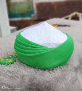 Peci sorban 3 dan 5 Tingkat lipatan Imamah Sunah permanen (Bisa COD)