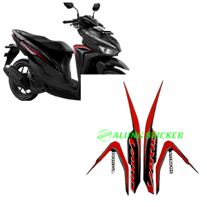 STIKER STRIPING LIS LES BODY MOTOR HONDA VARIO 125 FI TAHUN 2019 WARNA HITAM