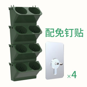 Self-Watering Wall Planter - Stackable Vertical Garden Pots For Outdoor/Indoor Large Plastic Planters With Drainage For Succulents Herbs Bonsai (Set Of 4 Space-Saving)
