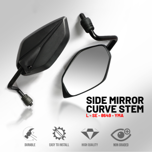 HONDA / YAMAHA CURVED STEM SIDE MIRROR NON-GRADED LENS 10MM 2PCS L-SE-8649-YMA / L-SE-8649-HDA SPEEDMOTO COD monqiqi
