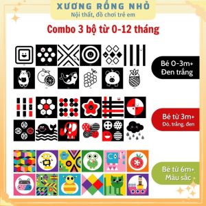 Trọn bộ Flash Card Kích Thích Thị Giác - Zíc Zắc Cho Bé 0-1 Tuổi Thẻ In 2 Mặt tổng 40 tranh