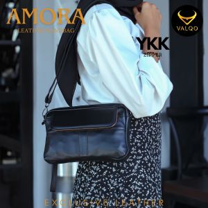 [VALQO] AMORA Ecoprint Tas Wanita Kulit Sapi Clutch Pouch Cewek Perempuan