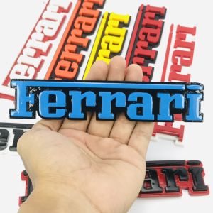 EMBLEM MOBIL FERRARI VARIASI DENGAN HURUF TIMBUL 3 DIMENSI BAHAN FIBERGLASS