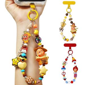 OKKFINE Anti-lost Phone Chain Portable Popmart Star Man Beaded Phone Charm  Gift Bag Pendant Phone Accessories