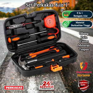 Alat Set Perkakas Tang Palu Obeng Cutter Meteran 8 in 1 Tool 8 Pcs Set TOOL KITS TOOLS SET ORIGINAL Cocok Untuk Pemakaian Rumah Bisa Dibawa Kemanapun BISA COD PRODUK PERKAKAS RUMAH TERMURAH MURAH LEBAY INDOENSIA TECHNO - PERKAKAS