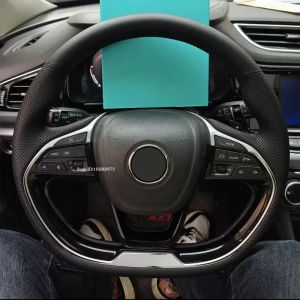 Kaly Customized Car Steering Wheel Cover For Dongfeng Fengshen AX7 E70 2023 Style Black Perforated Leather Hand Stiching Accessory K6R8Z