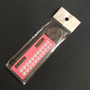 13 cm ruler calculator magnifying glass scale calculator mini 8-digit solar card mini calculation student arithmetic multi-function calculator