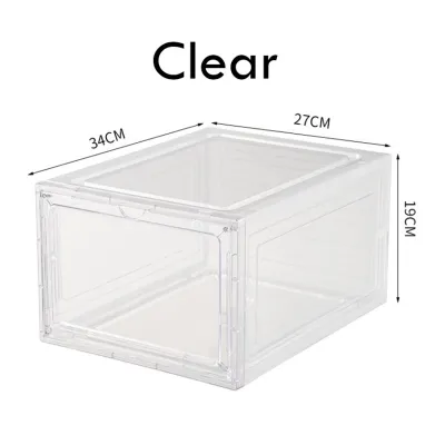 Magnetic Kotak Sepatu Transparan Tebal Akrilik Premium Shoe Box Sneakers Box Susun Display Box Shoe Storage Boxes