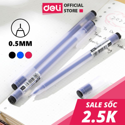 Combo 20 Bút bi gel nước Xanh / Đen Deli ngòi 0.5mm, Bút gel mực nhanh khô, viết đều trơn tru lâu hết mực - EG67