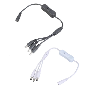 5.5x2.1mm DC5521 Y Splitter Cable with Switcher Female to 3 Male Power Extension for LED and CCTV 37CM