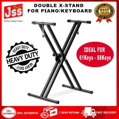 JSS ✅Keyboard Stand Supper Heavy Duty Double X Portable Yamaha Keyboard Stand Load Capacity Upto: 120kg( Ideal For All Keyboard Type) (Jss)