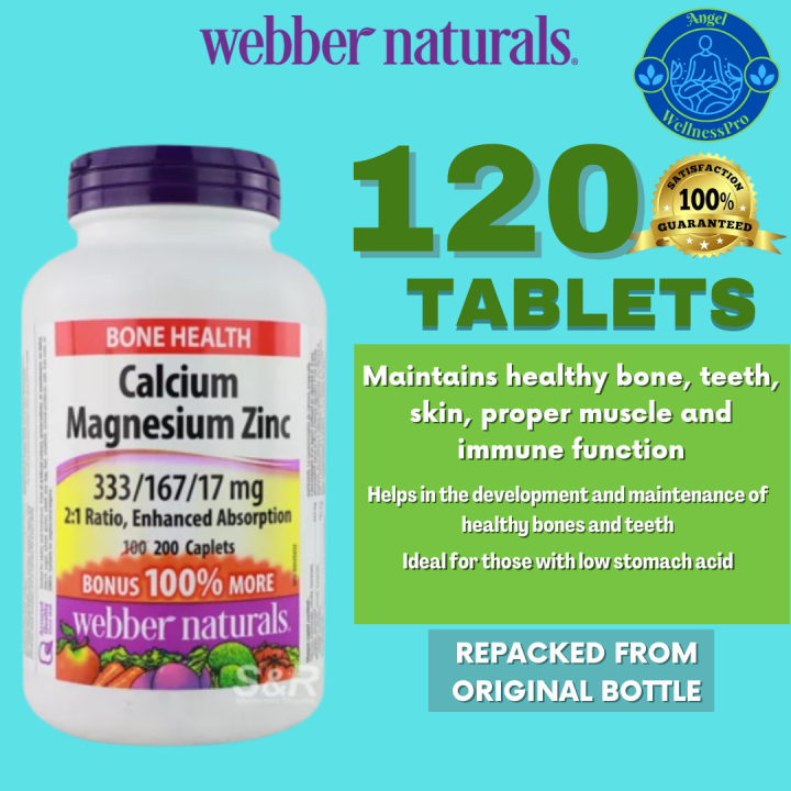 ber Naturals Calcium Magnesium Zinc 333/167/17mg 120 Tablets