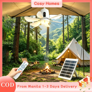 Portable 16 Inch Solar Fan With Panel Tripod Air Circulation Fan with Led Light Strong Wind USB Charging Quiet Fan