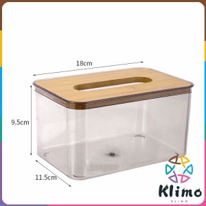 KLIMO Tissue Box Gray Transparent Nordic Style Paper Roll Box Desktop Storage Box S/M/L