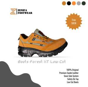 Zenifa Forest - Sepatu Safety Pria Ujung Besi Proyek Kerja Lapangan Tracking Touring Endure