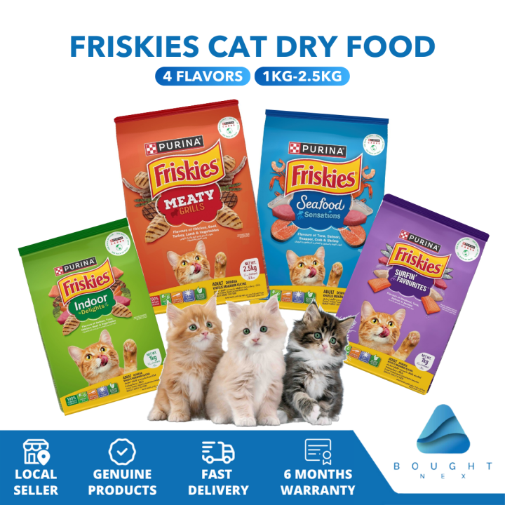 Friskies Cat Dry Food 1kg-2.5kg Meaty Grills Seafood Indoor Delights ...