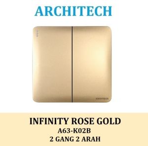ARCHITECH INFINITY A63-K02B GOLD Sakelar/CETEKAN Lampu 2 Gang 2 Arah
