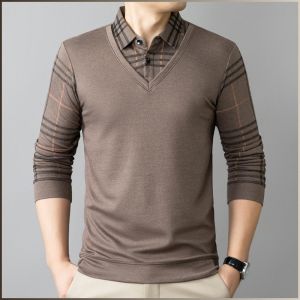 Casual Shirt Warm and Cozy Business Style Business Shirt not Easy to Pilling Mature Males