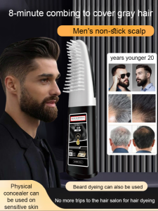 【180 Days No Fading】Instant Plant Hair Dye Comb For Grey Coverage Mens Plant-based Hair Dye To Cover Gray Hair