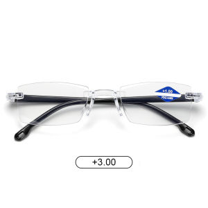 🔥Cozyrooms👍Reading Glasses Blue Light Blocking Presbyopia Comfortable Simple Fashion Rimless Cut Edge Presbyopia Glasses