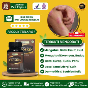 PROSKIN Kapsul Binahong Obat Gatal Kulit Jamur Panu Hapuran Kadas Kurap Eksim Kutu Air Psoriasis Alergi Gatel Selangkangan