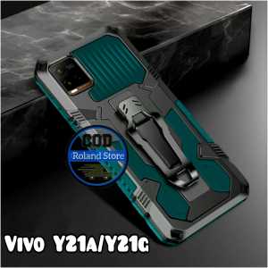 Casing Hp Untuk Vivo Y33s/Y21a/Y21G Soft Case Kickstand Armor Belt Clip Terbaru
