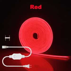 Neon Led Strip Light (10M/15M/20M)220V AC Waterproof Narrow Neon light can be Cut at Every 1meter(With EU plug)