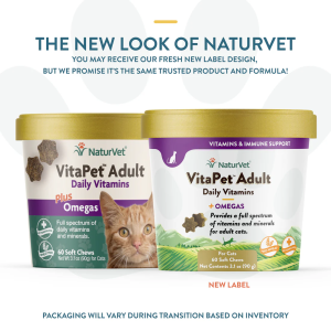 NaturVet Cat Soft Chews Supplements 60ct *30 day supply - Hip & Joint | Calming | Hairball | Vitamin