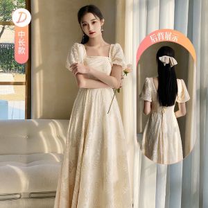 Yellow Bridesmaid Gown Dress Gowns Fairy Debut Wedding Dresses㏇X0407