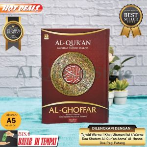 Bestseller Mushaf Al quran Tajwid Warna Tanpa Terjemahan Al Quran Al-Ghoffar A5 Sedang  HC