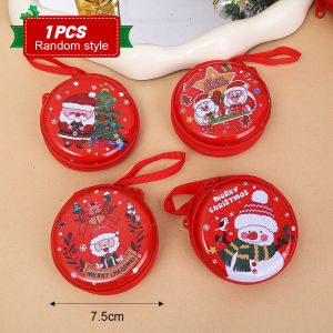 YESPERY 2024 New Mini Cartoon Christmas Children Coin Bags Tinplate Earphone Storage Bag New Year Child Purse Christmas Party Gifts Kid Favors